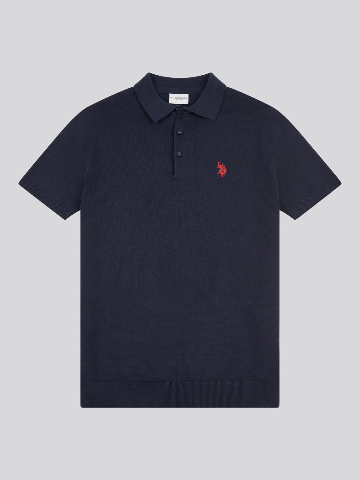 Mens Combed Cotton Polo Shirt Dark Sapphire Navy / Haute Red DHM