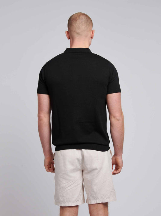 Mens Combed Cotton Polo Shirt in Black / Multicolour DHM