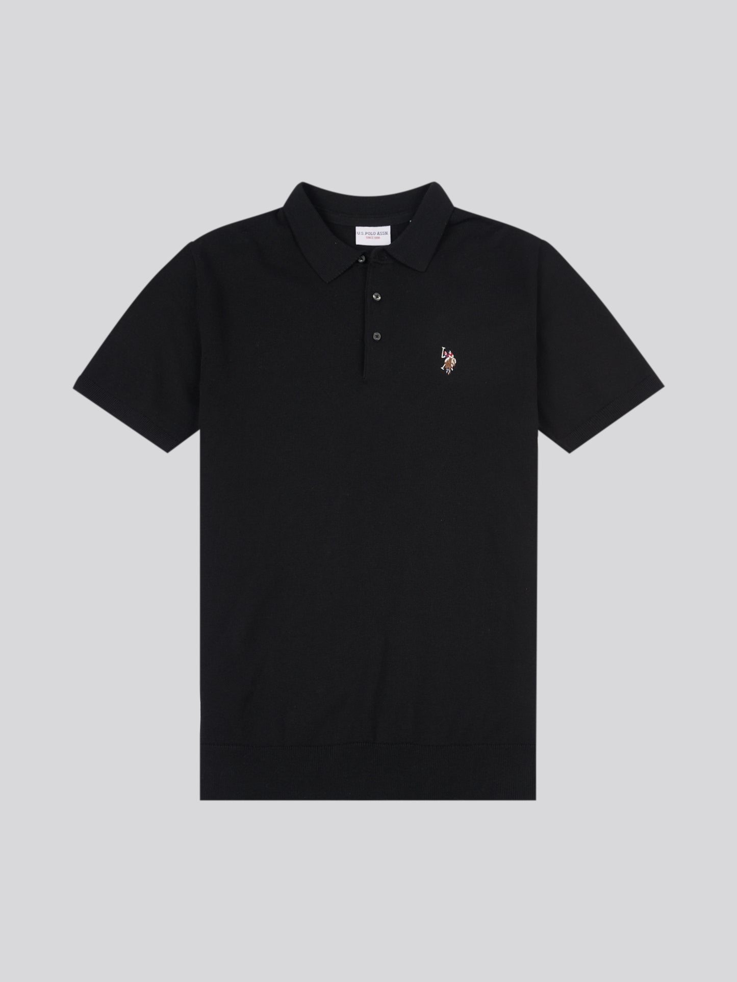Mens Combed Cotton Polo Shirt in Black / Multicolour DHM