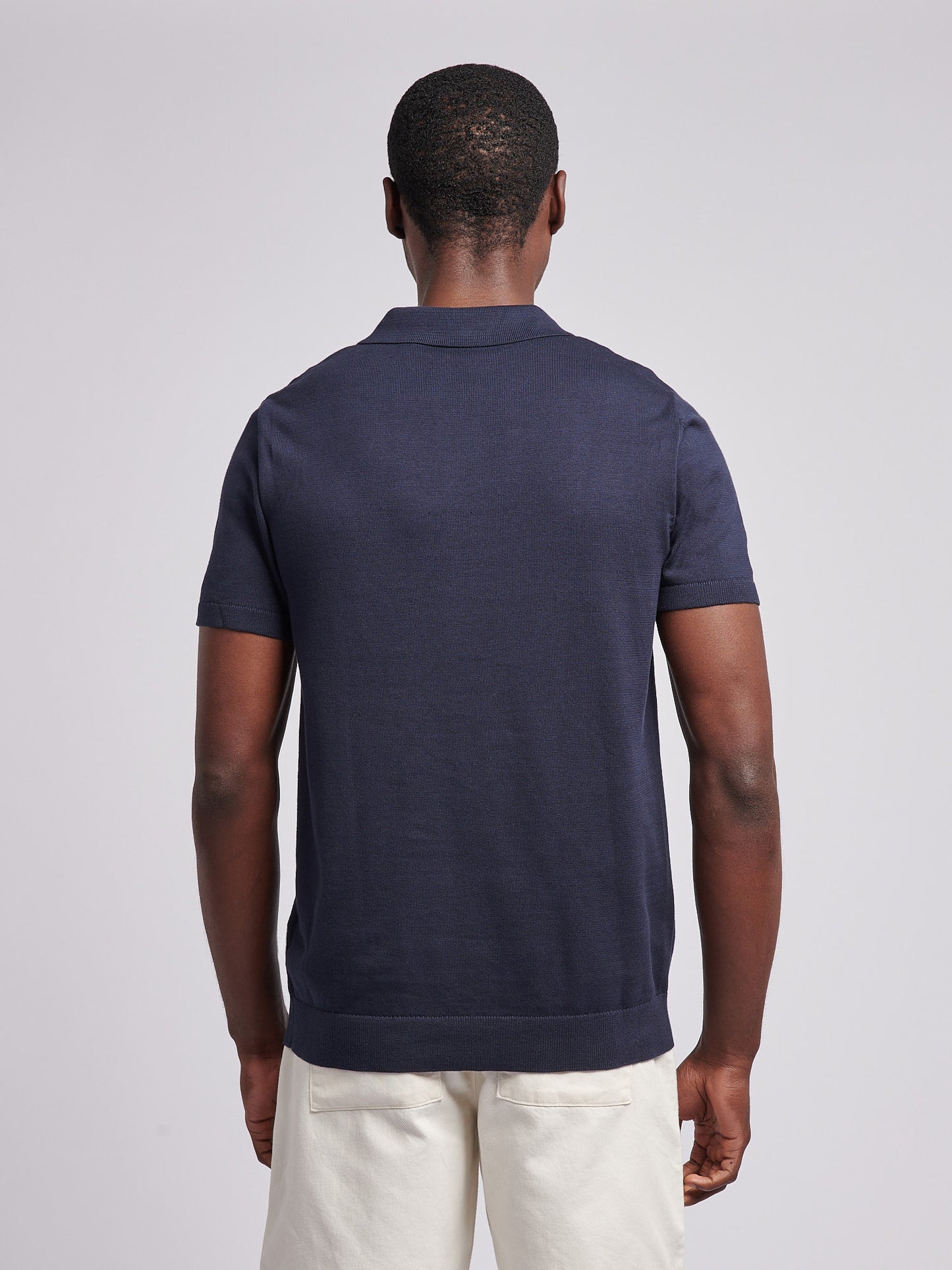 Mens Combed Cotton Polo Shirt in Dark Sapphire Navy / Multi Coloured DHM