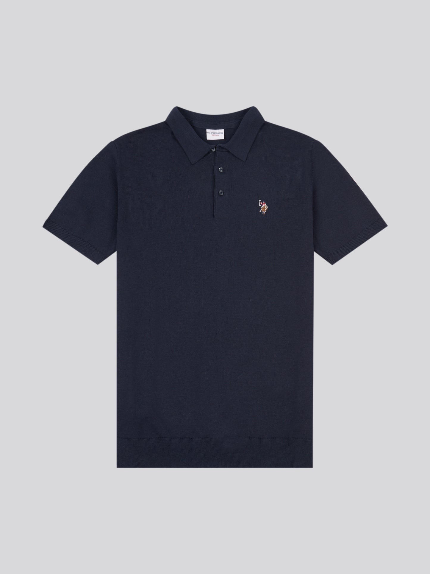 Mens Combed Cotton Polo Shirt in Dark Sapphire Navy / Multi Coloured DHM