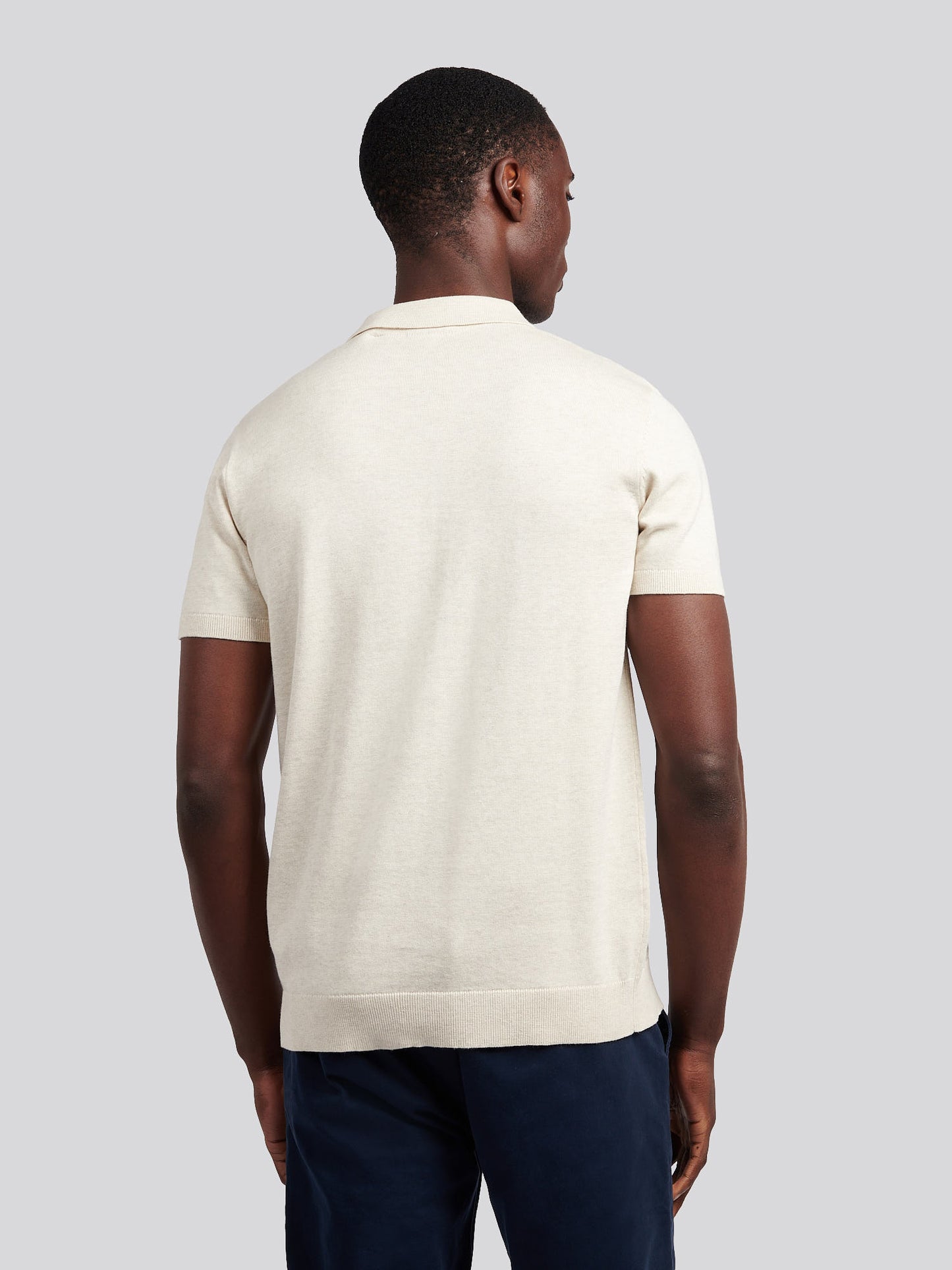 Mens Combed Cotton Polo Shirt in Birch Marl / Multi Coloured DHM