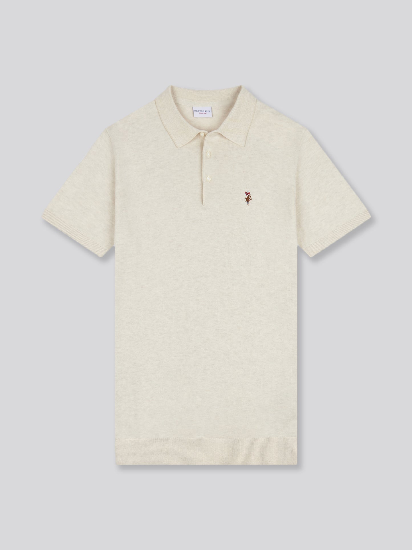 Mens Combed Cotton Polo Shirt in Birch Marl / Multi Coloured DHM