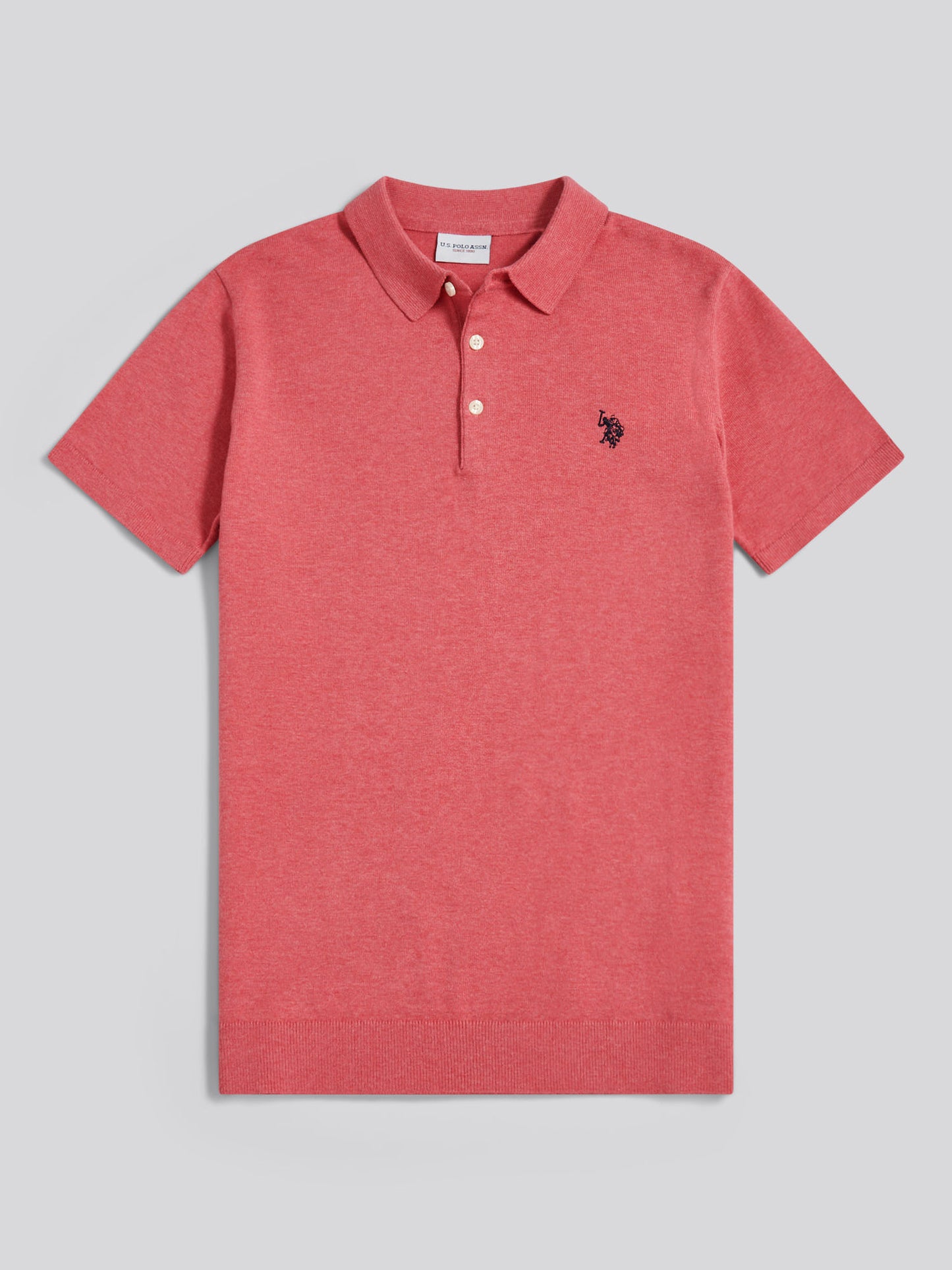 Mens Combed Cotton Polo Shirt Slate Rose Marl