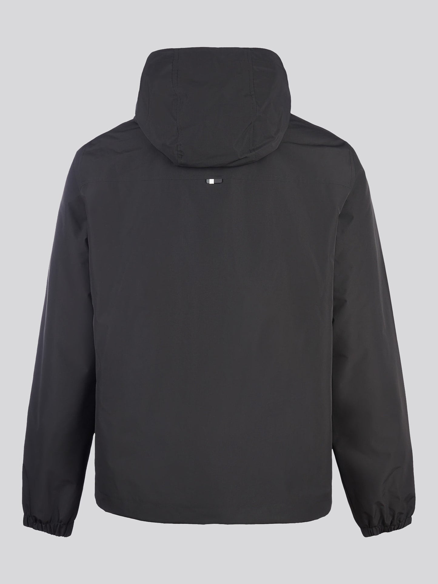 Mens Fleece Lined Windbreaker Jacket in Black Bright White DHM