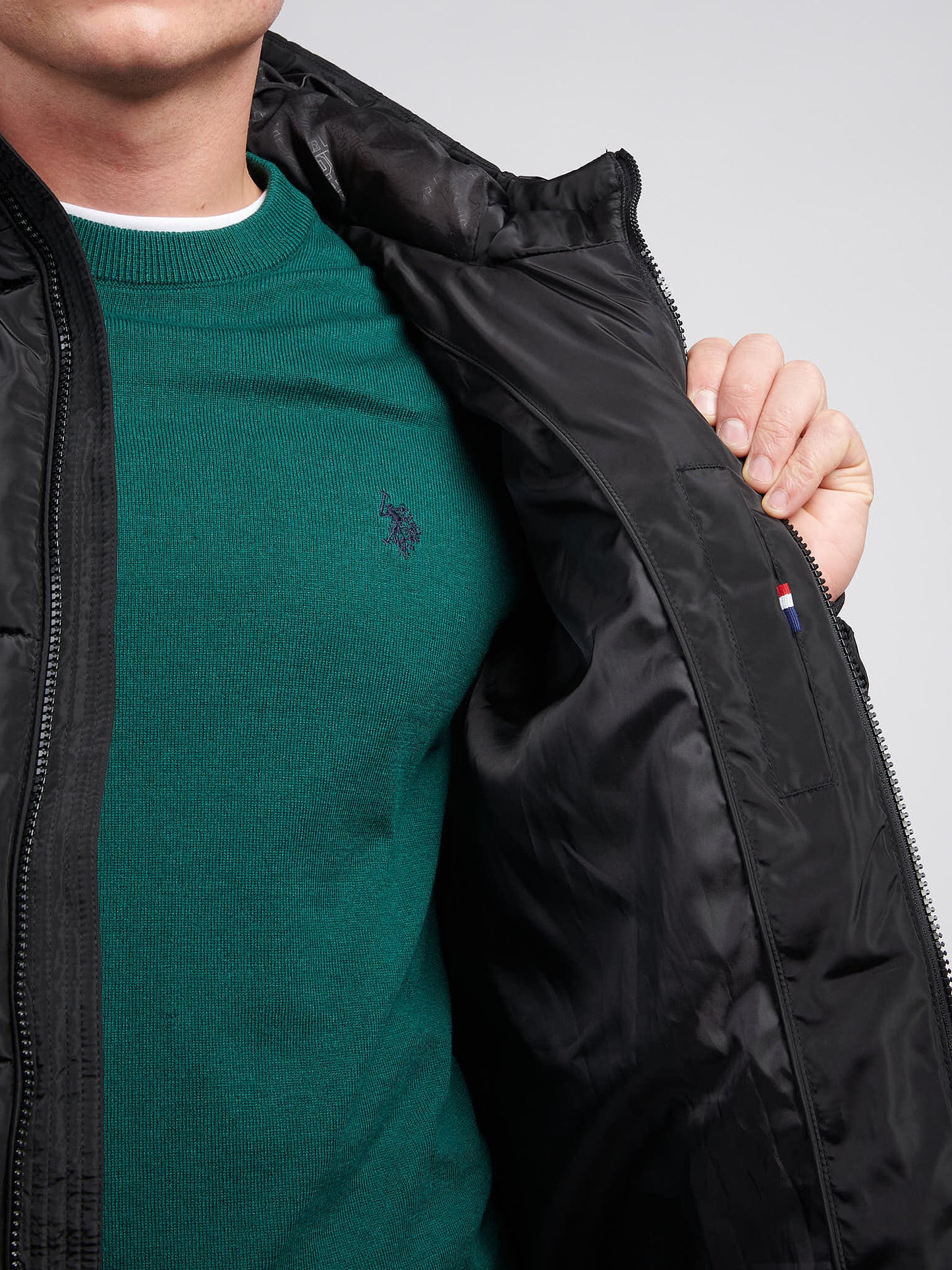 Mens Classic Longlined Puffer Jacket in Black