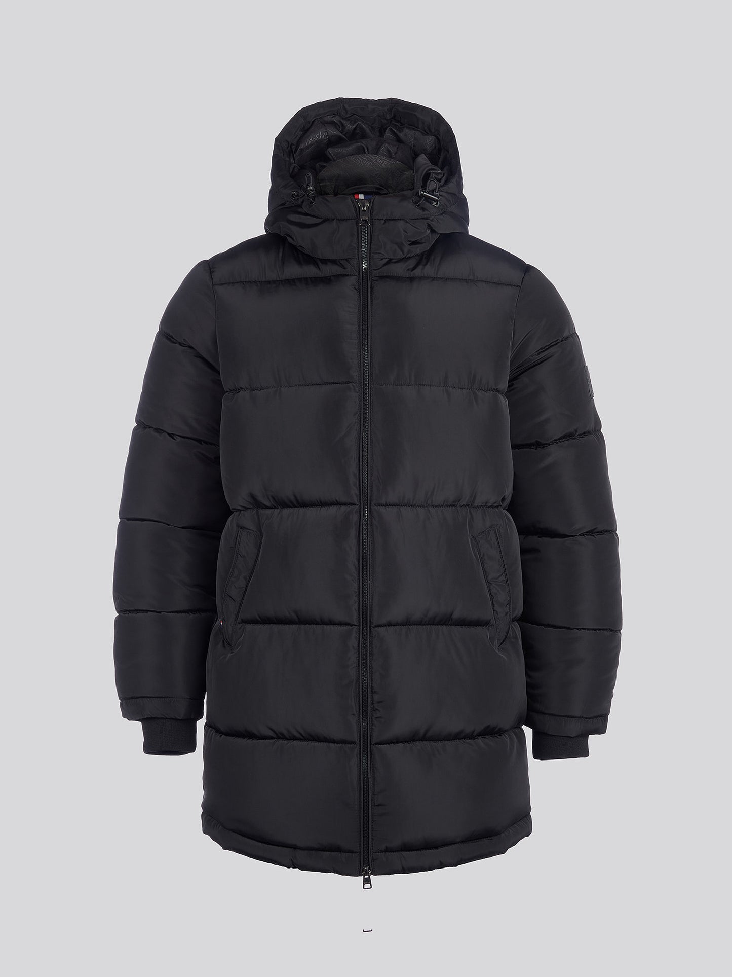 Mens Classic Longlined Puffer Jacket in Black