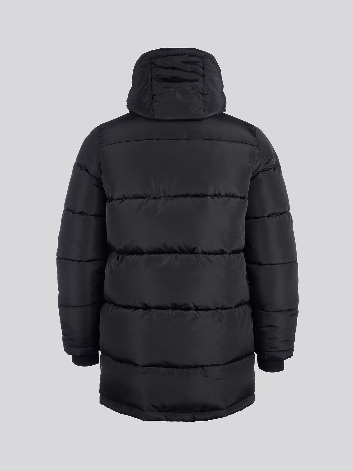 Mens Classic Longlined Puffer Jacket in Black