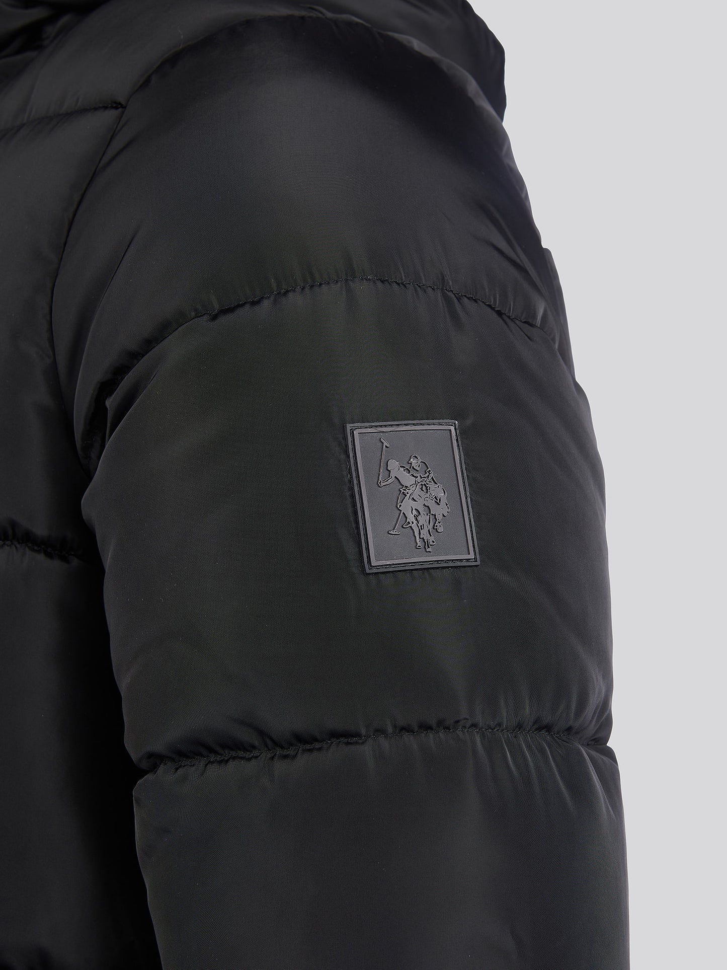 Mens Classic Longlined Puffer Jacket in Black