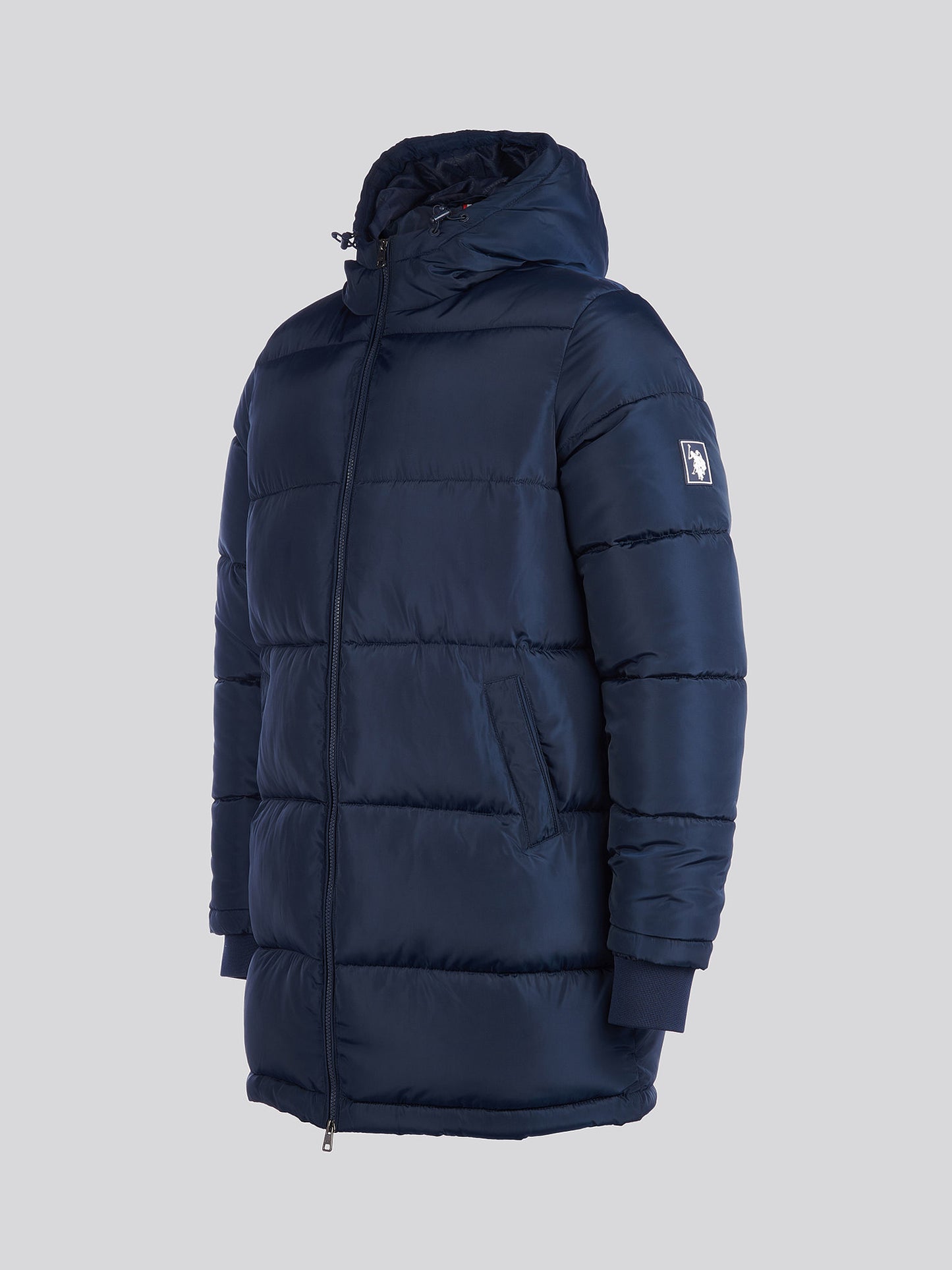 Mens Classic Longlined Puffer Jacket in Dark Sapphire Navy