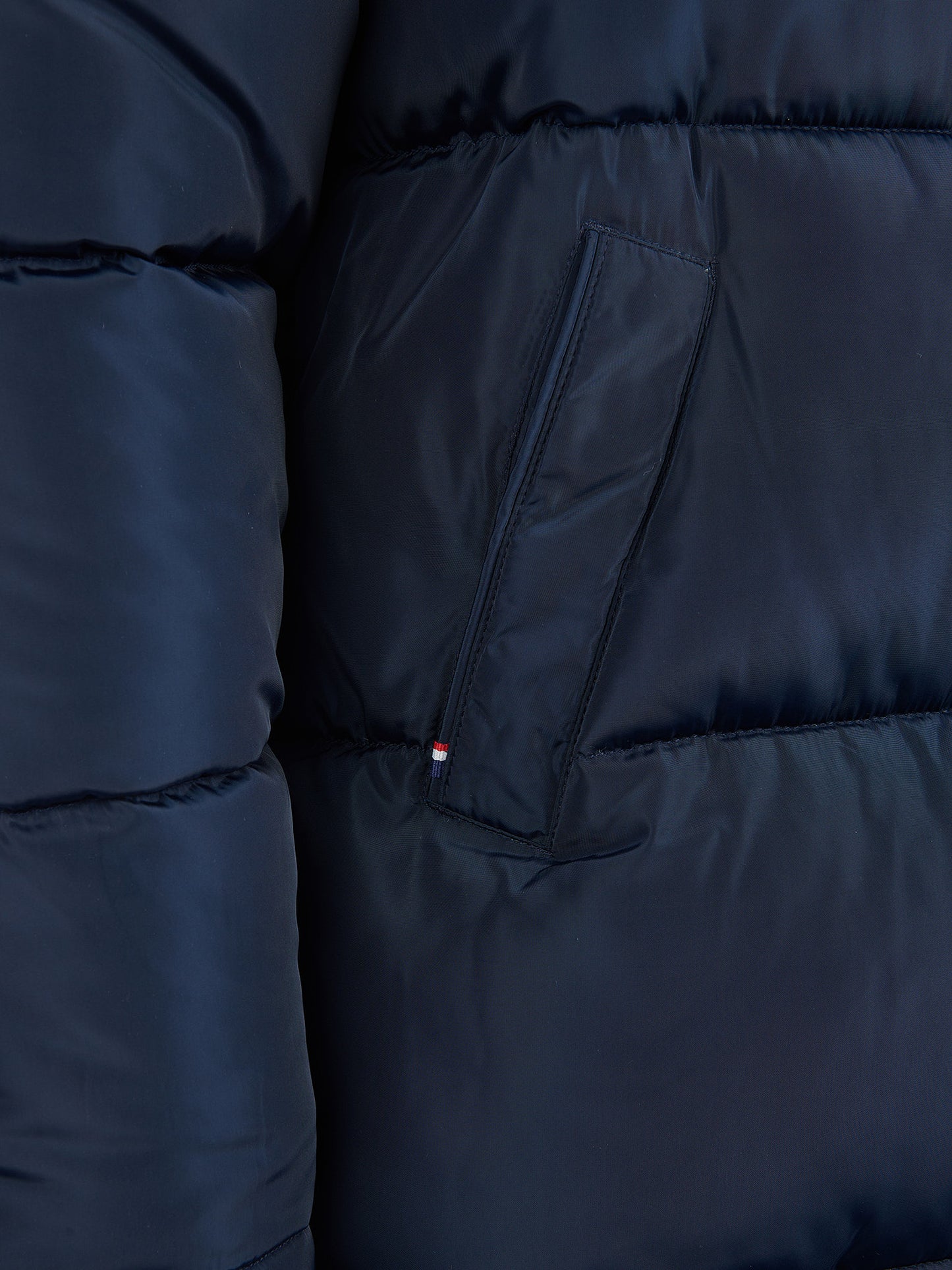 Mens Classic Longlined Puffer Jacket in Dark Sapphire Navy