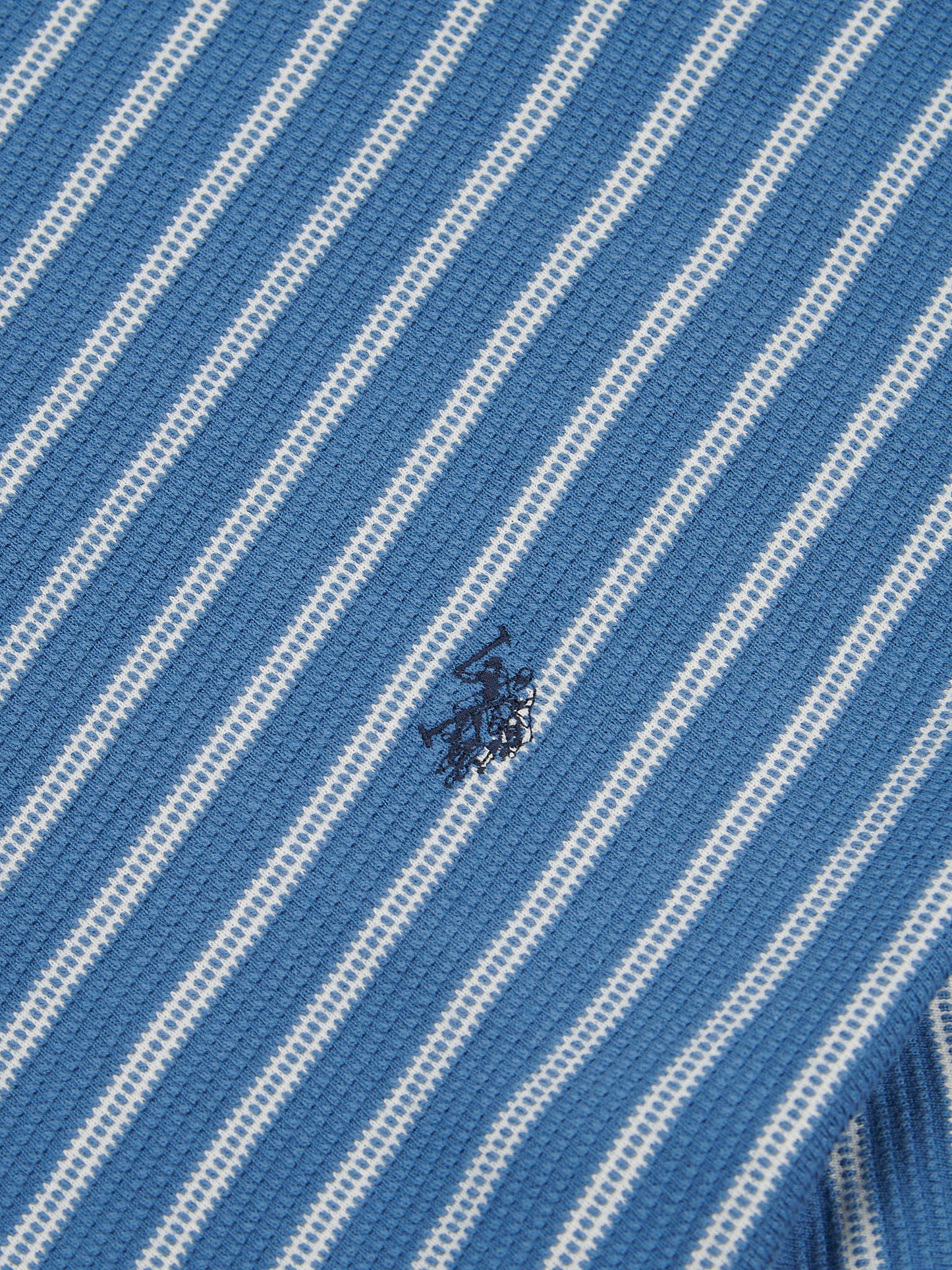 Mens Vertical Textured T-Shirt in Blue Horizon