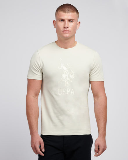 Mens Double Horsemen Statement T-Shirt in Moonstruck