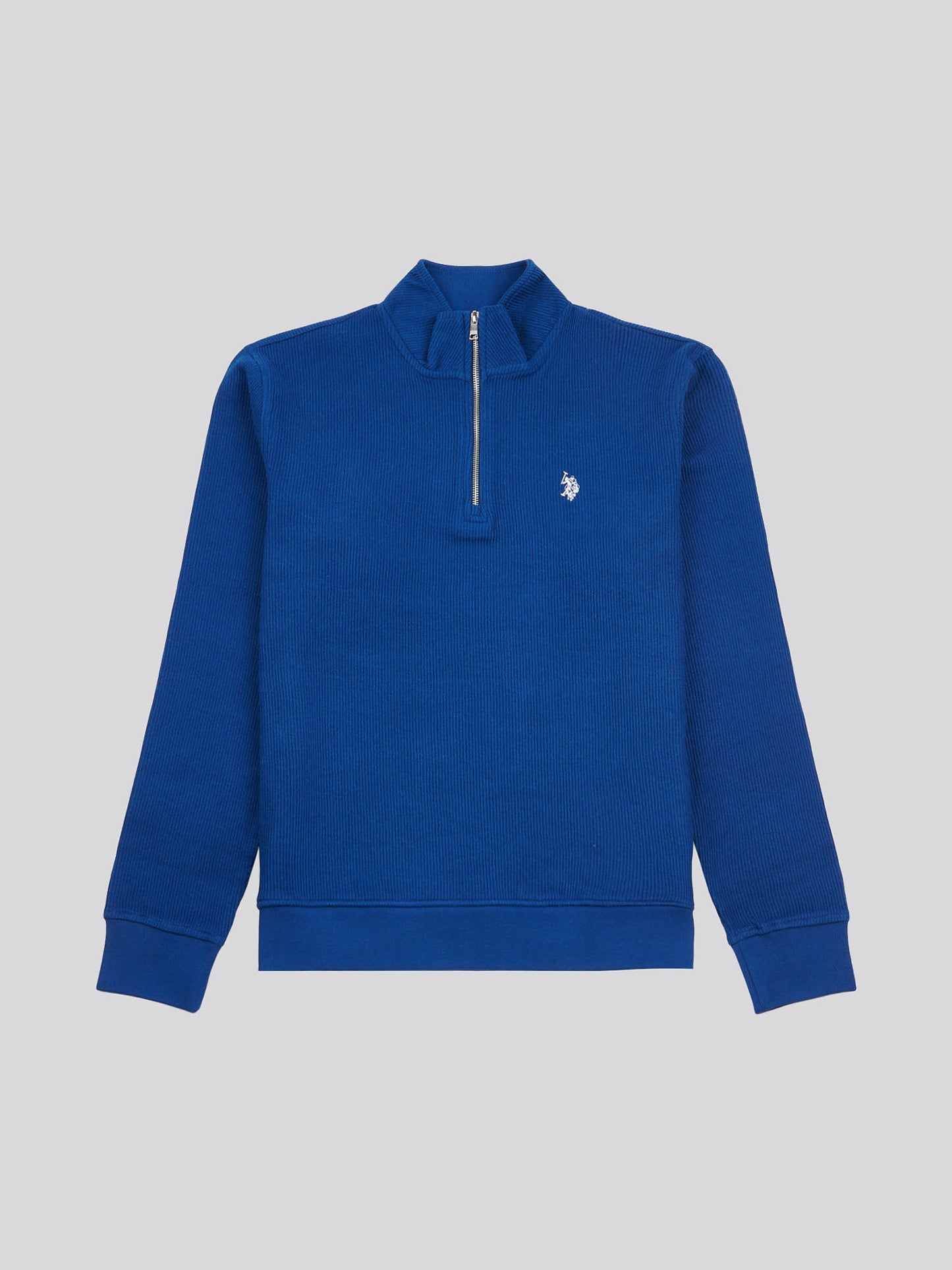 Mens French Rib ¼ Zip Sweatshirt in Navy Peony