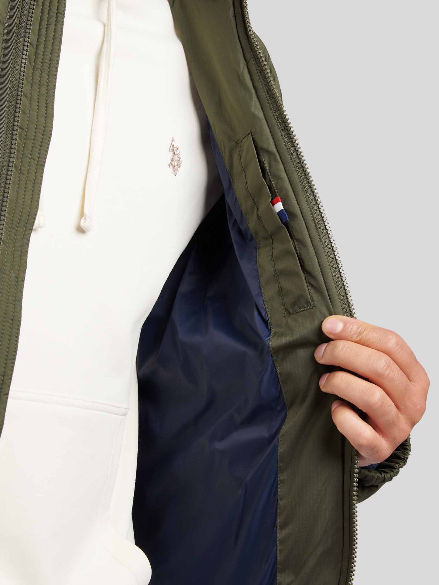 Mens Ripstop Hooded Puffer Jacket in Forest Night