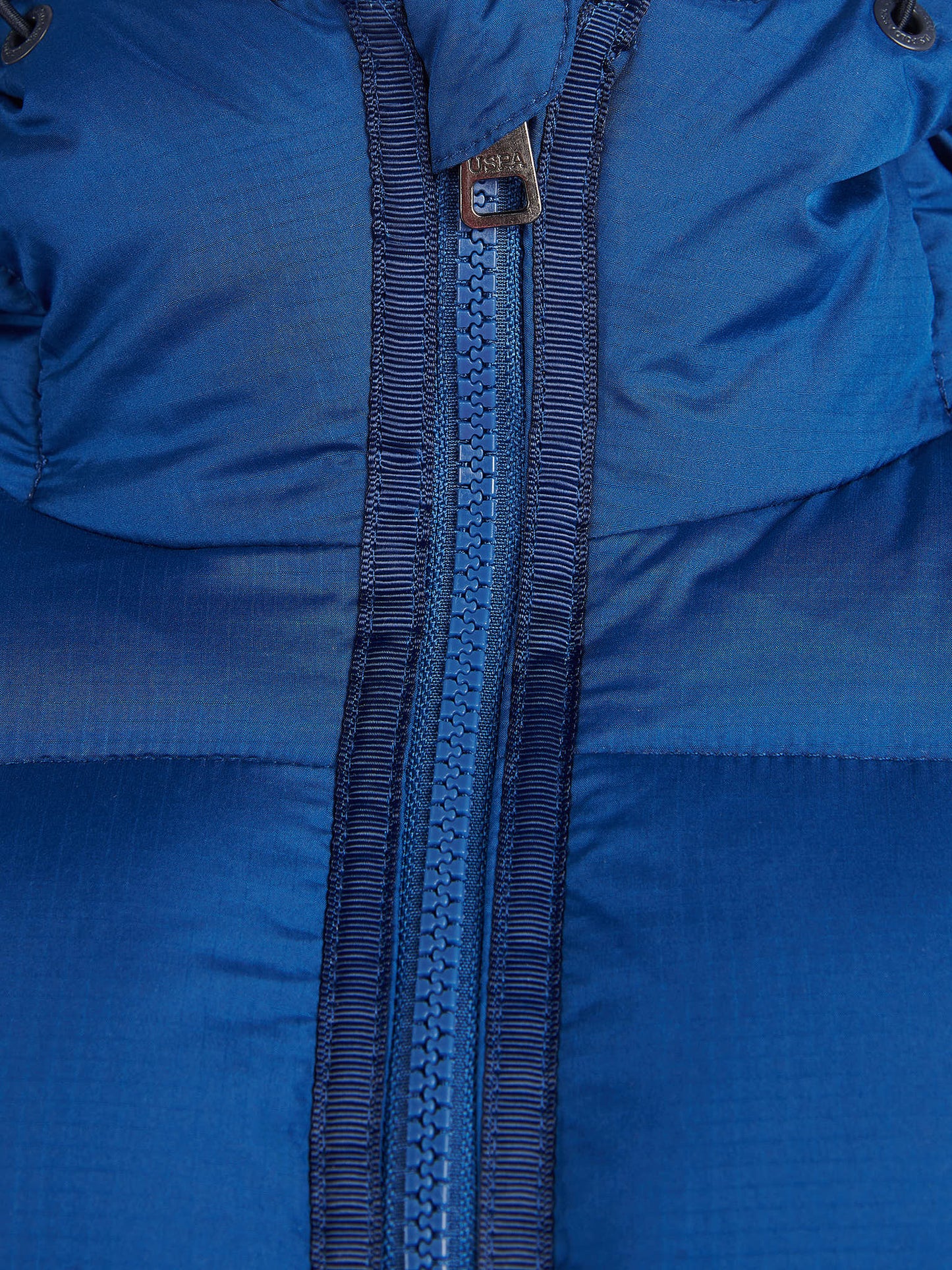 Mens Ripstop Hooded Puffer Jacket in Navy Peony
