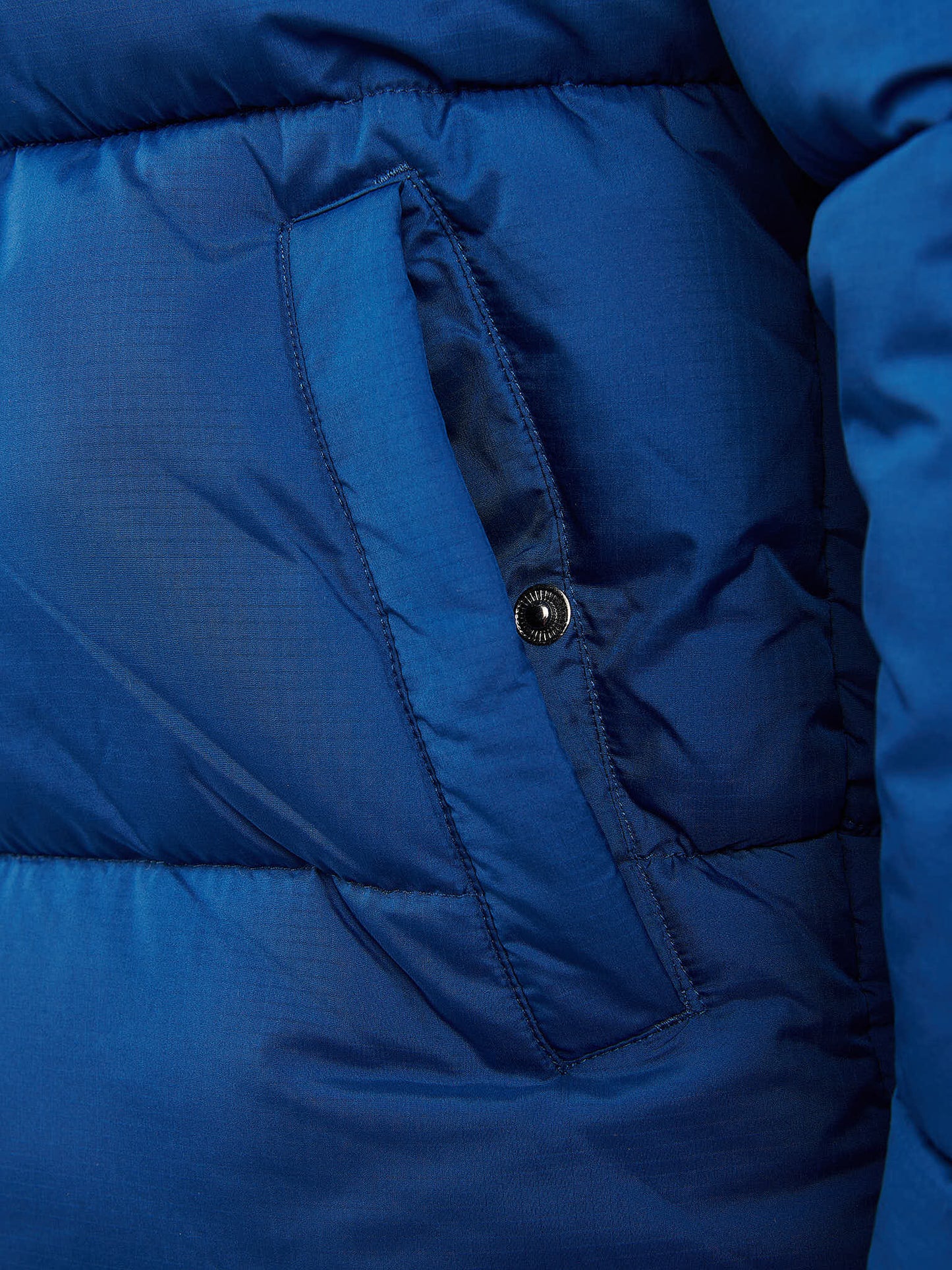 Mens Ripstop Hooded Puffer Jacket in Navy Peony