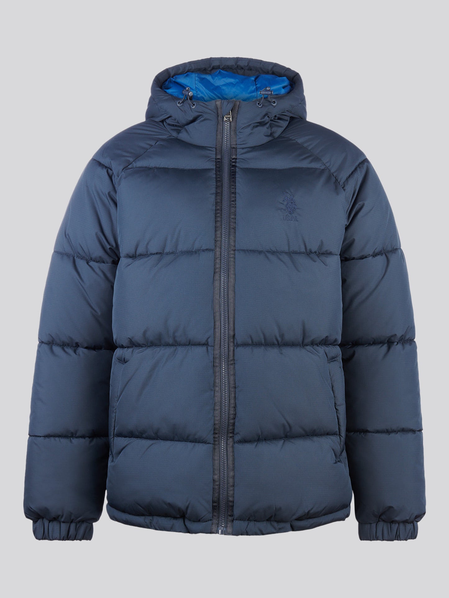 Mens Ripstop Hooded Puffer Jacket in Dark Sapphire Navy