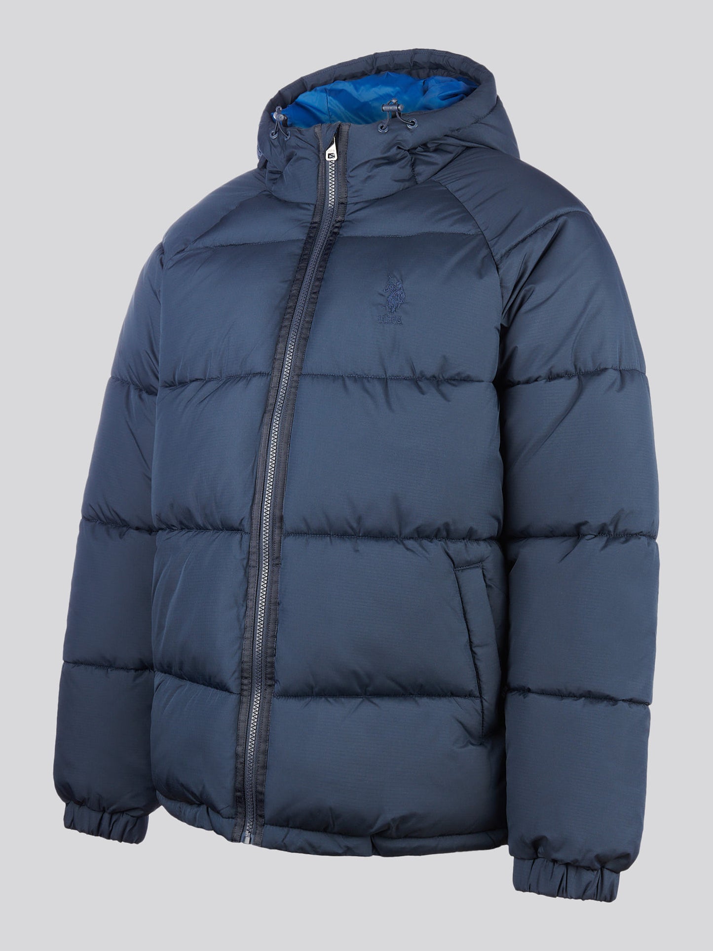 Mens Ripstop Hooded Puffer Jacket in Dark Sapphire Navy