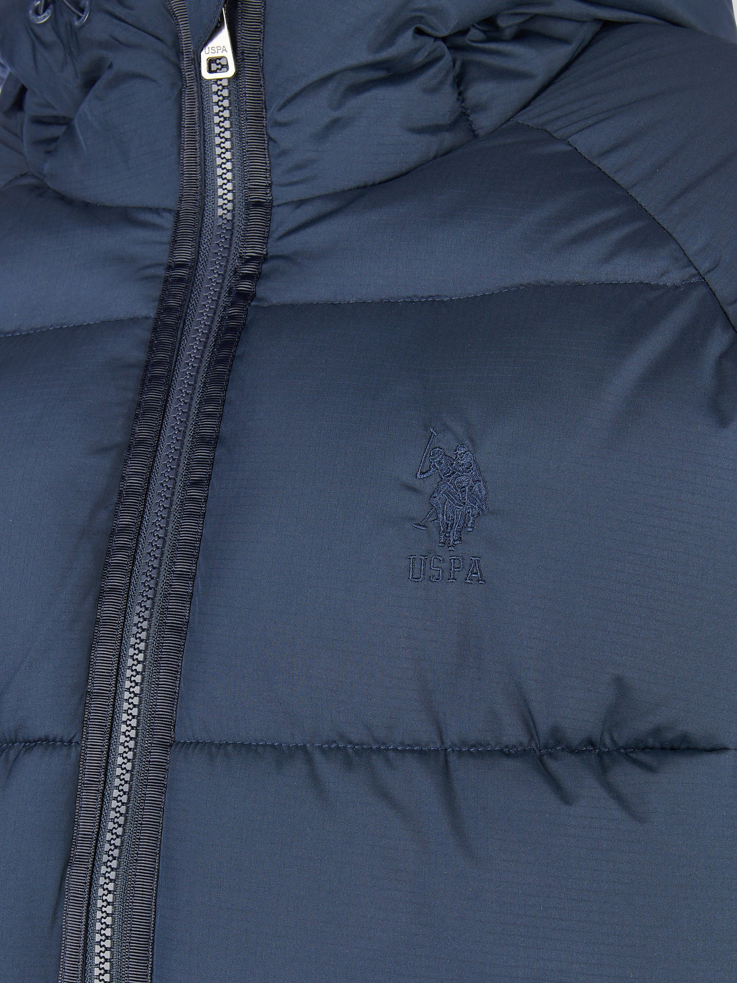 Mens Ripstop Hooded Puffer Jacket in Dark Sapphire Navy