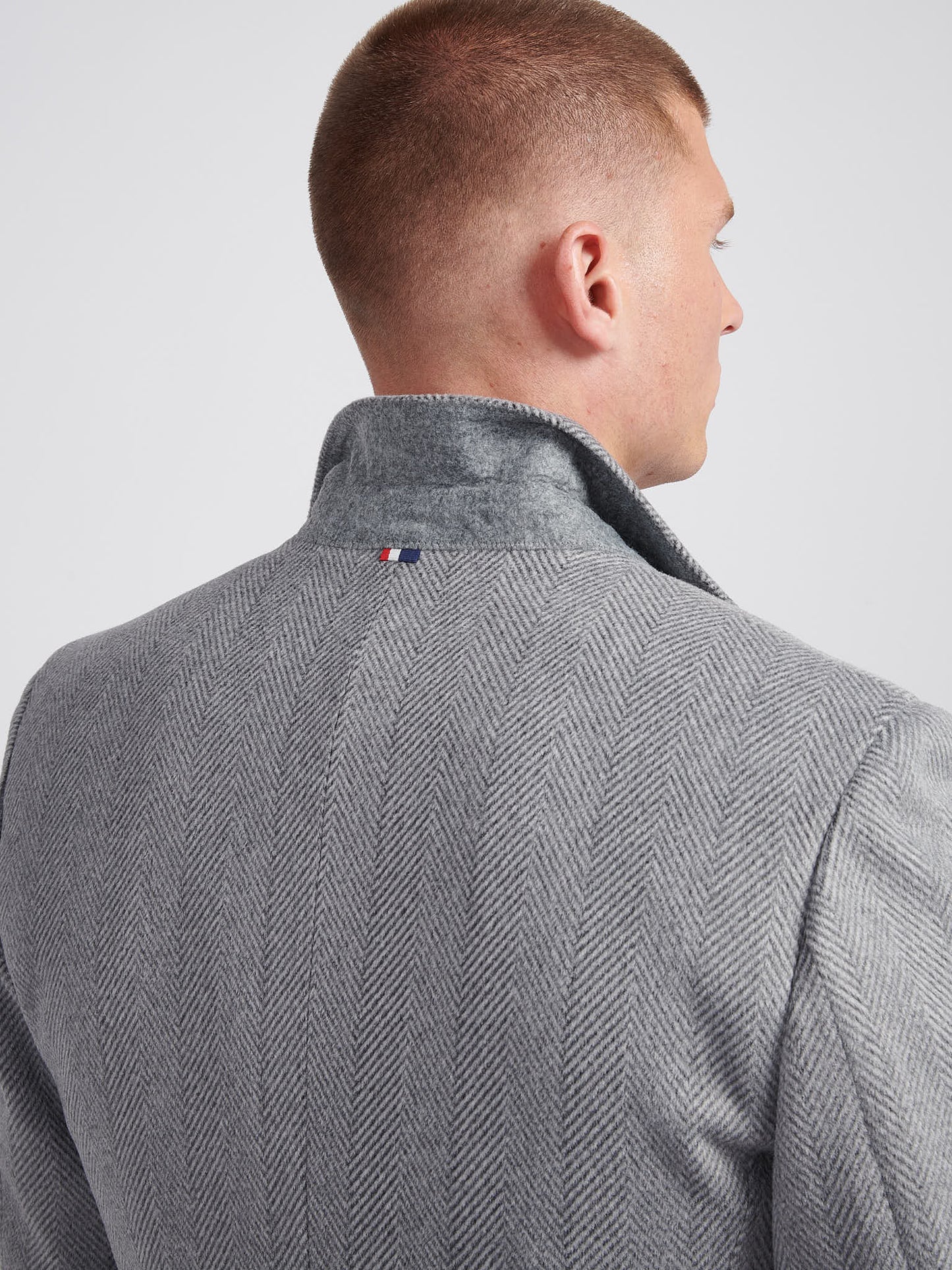 Mens Herringbone Coat in Ebony Windsor Wine DHM