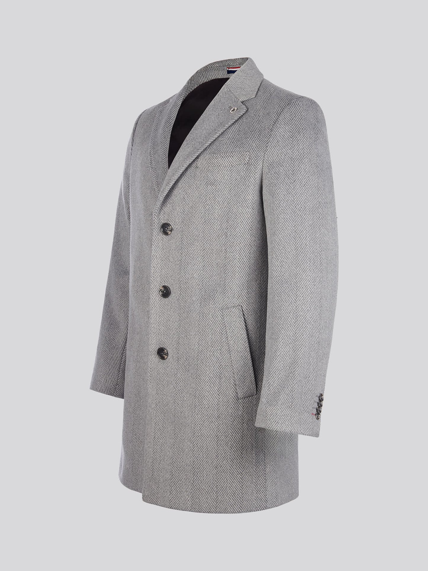 Mens Herringbone Coat in Ebony Windsor Wine DHM