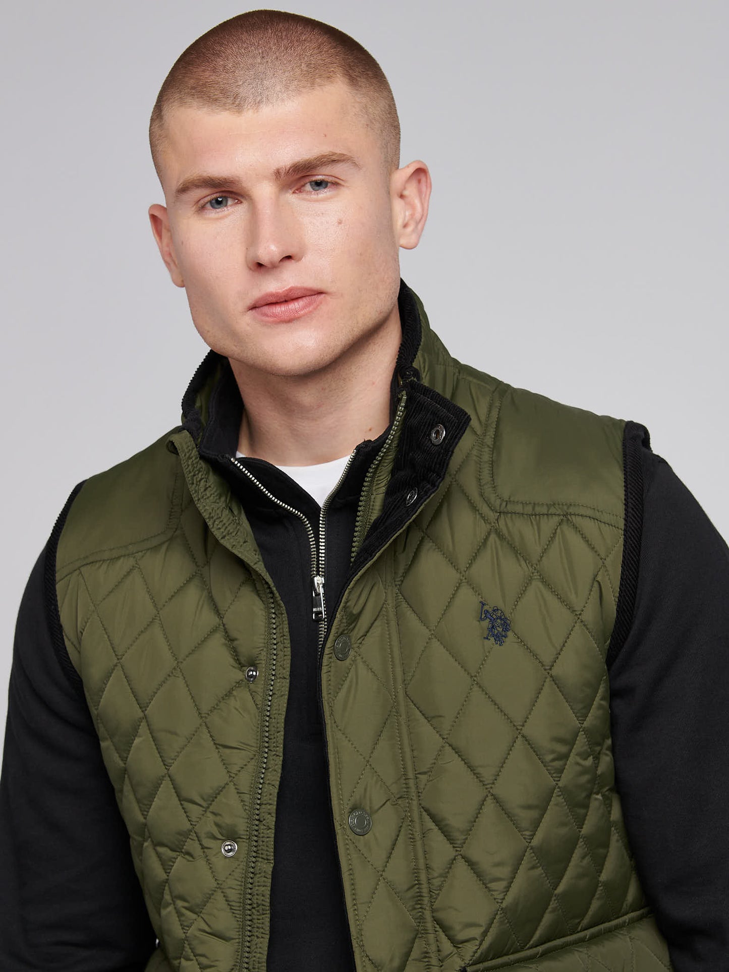 Mens Quilted Hacking Gilet in Forest Night