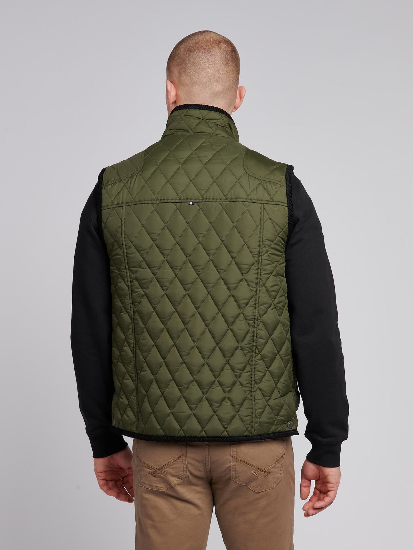 Mens Quilted Hacking Gilet in Forest Night