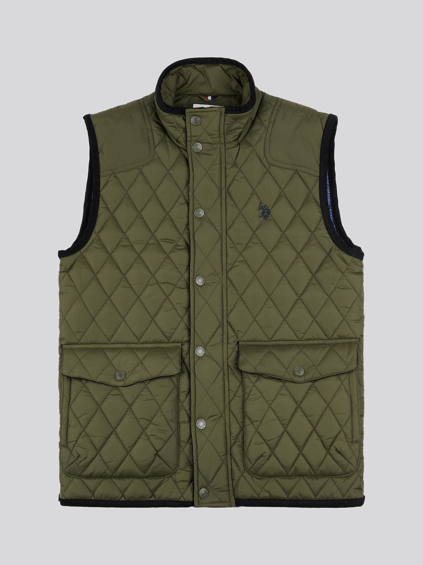 Mens Quilted Hacking Gilet in Forest Night