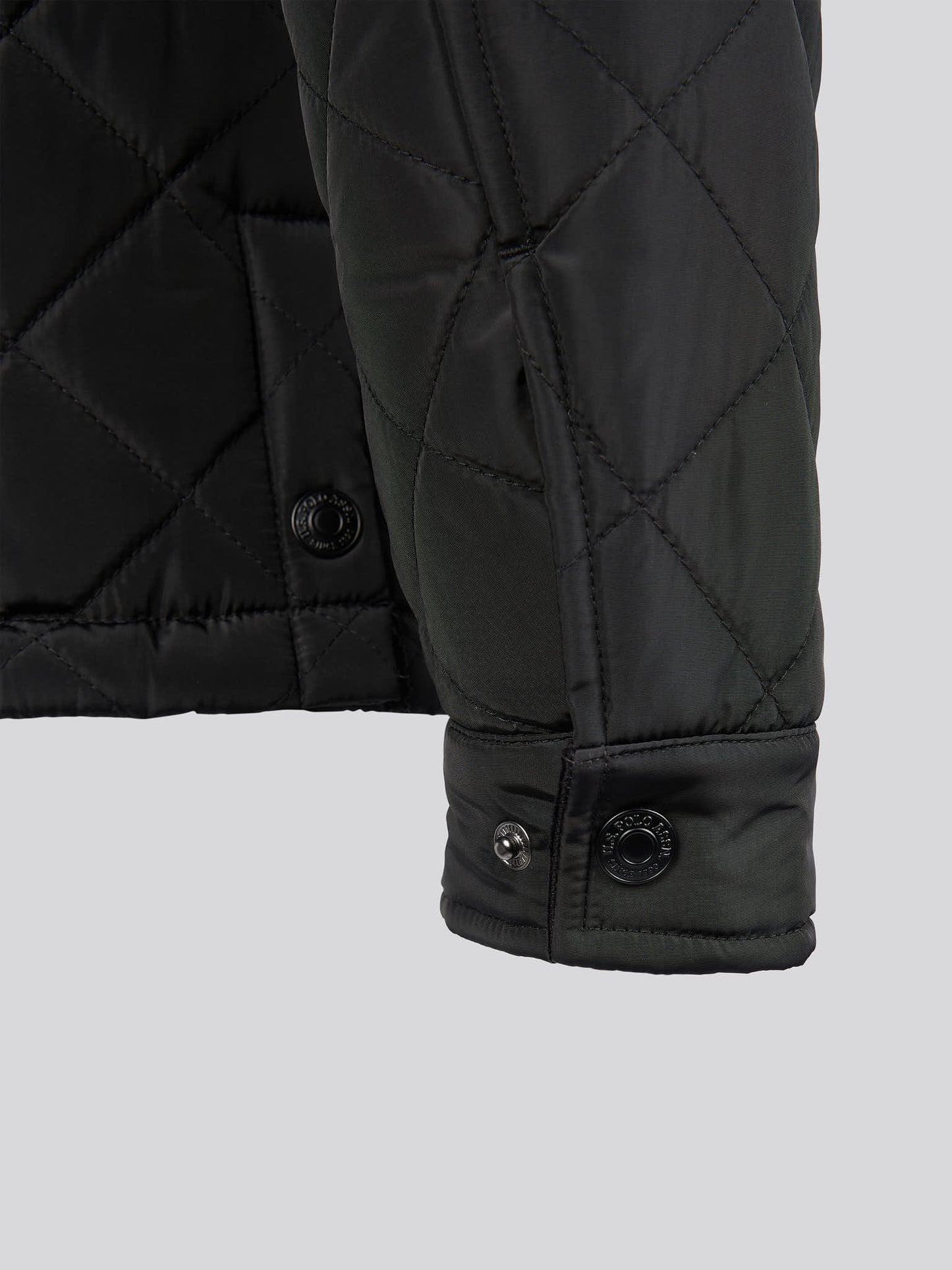 Mens Diamond Quilted Funnel Jacket in Black