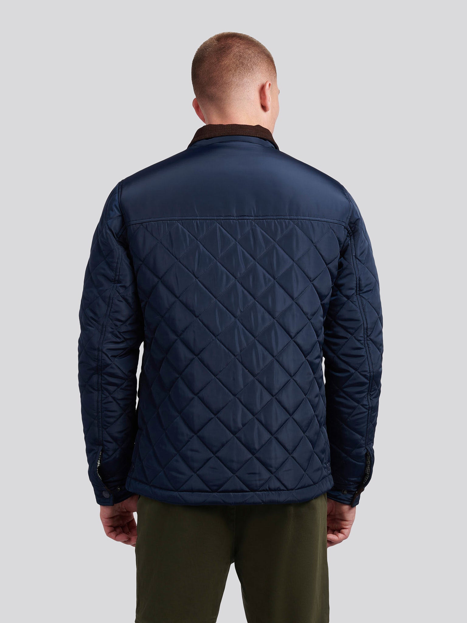 U.S. POLO ASSN. Jacket ネイビーキルティングジャケット S Mens Diamond Quilted Funnel Jacket in Dark Sapphire Navy