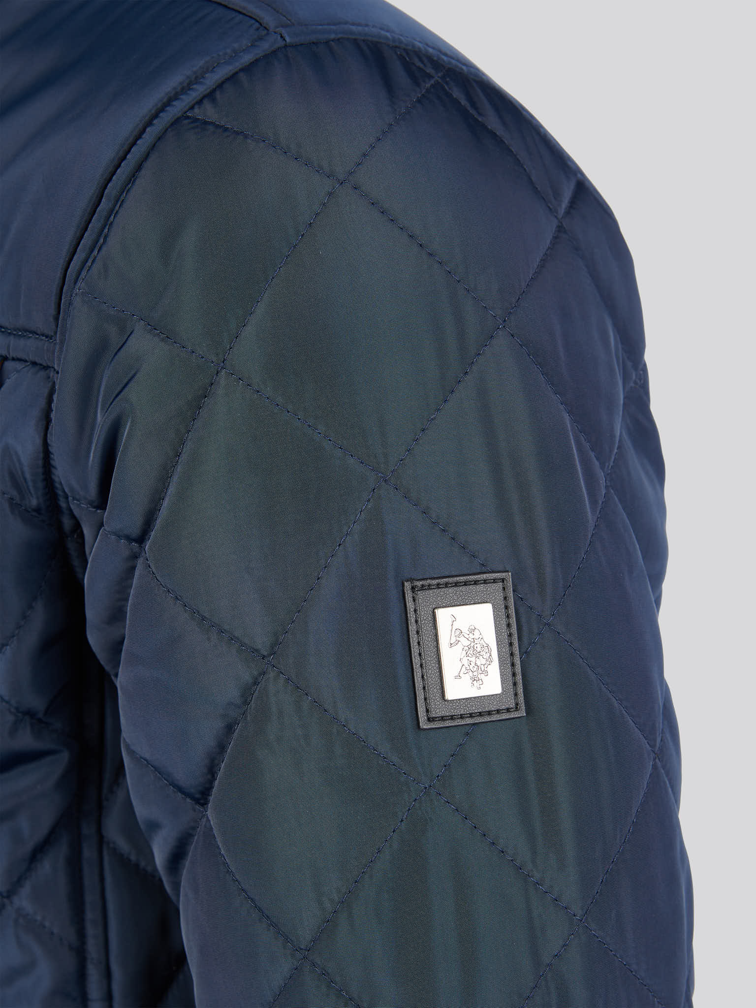 U.S. POLO ASSN. Jacket ネイビーキルティングジャケット S Mens Diamond Quilted Funnel Jacket in Dark Sapphire Navy