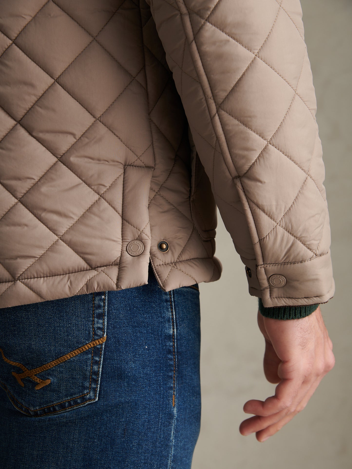Mens Diamond Quilted Funnel Jacket Cinder