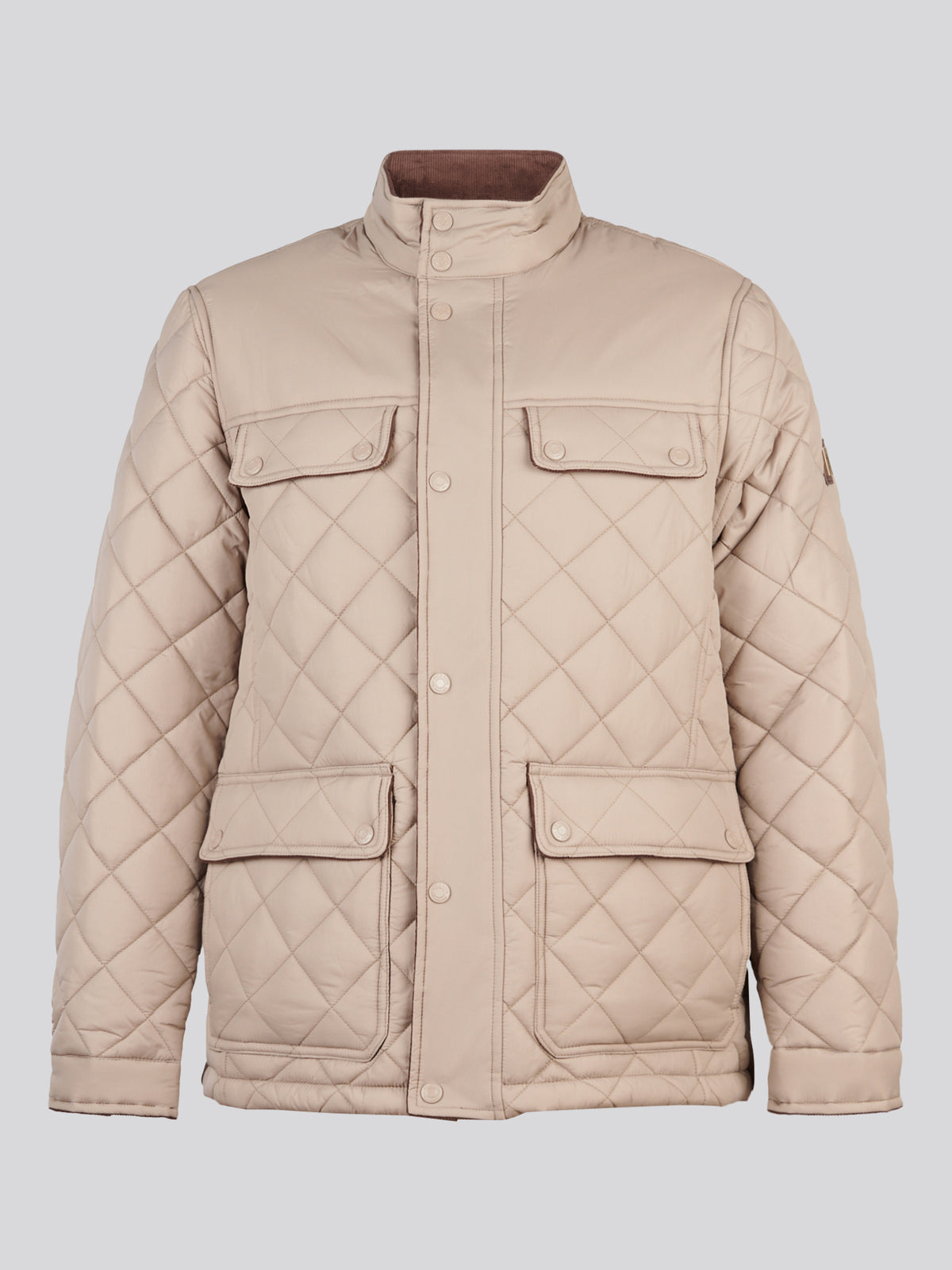 Mens Diamond Quilted Funnel Jacket Cinder