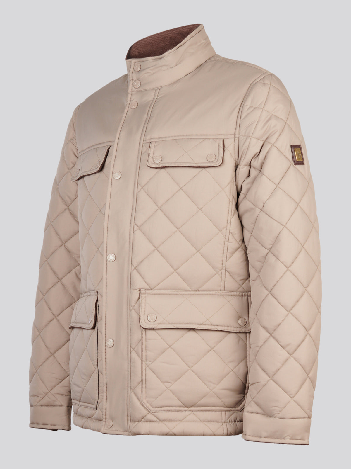 Mens Diamond Quilted Funnel Jacket Cinder
