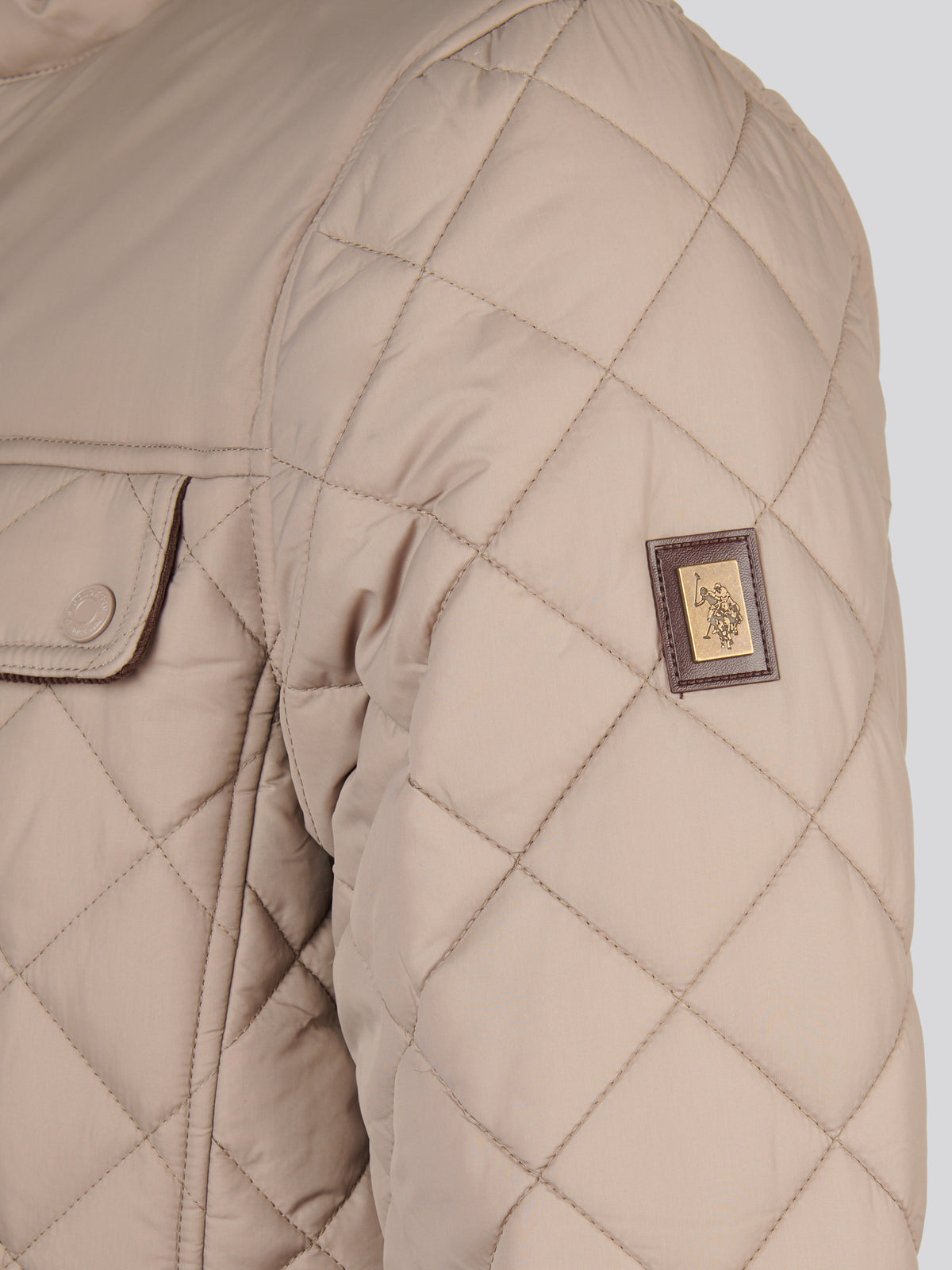 Mens Diamond Quilted Funnel Jacket Cinder