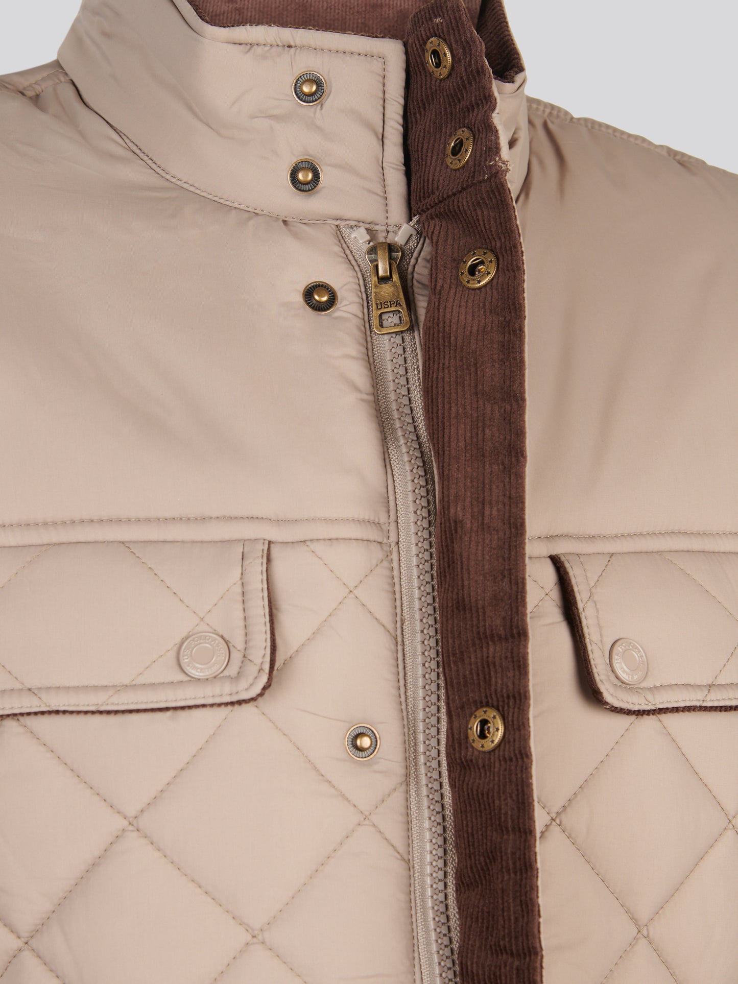 Mens Diamond Quilted Funnel Jacket Cinder