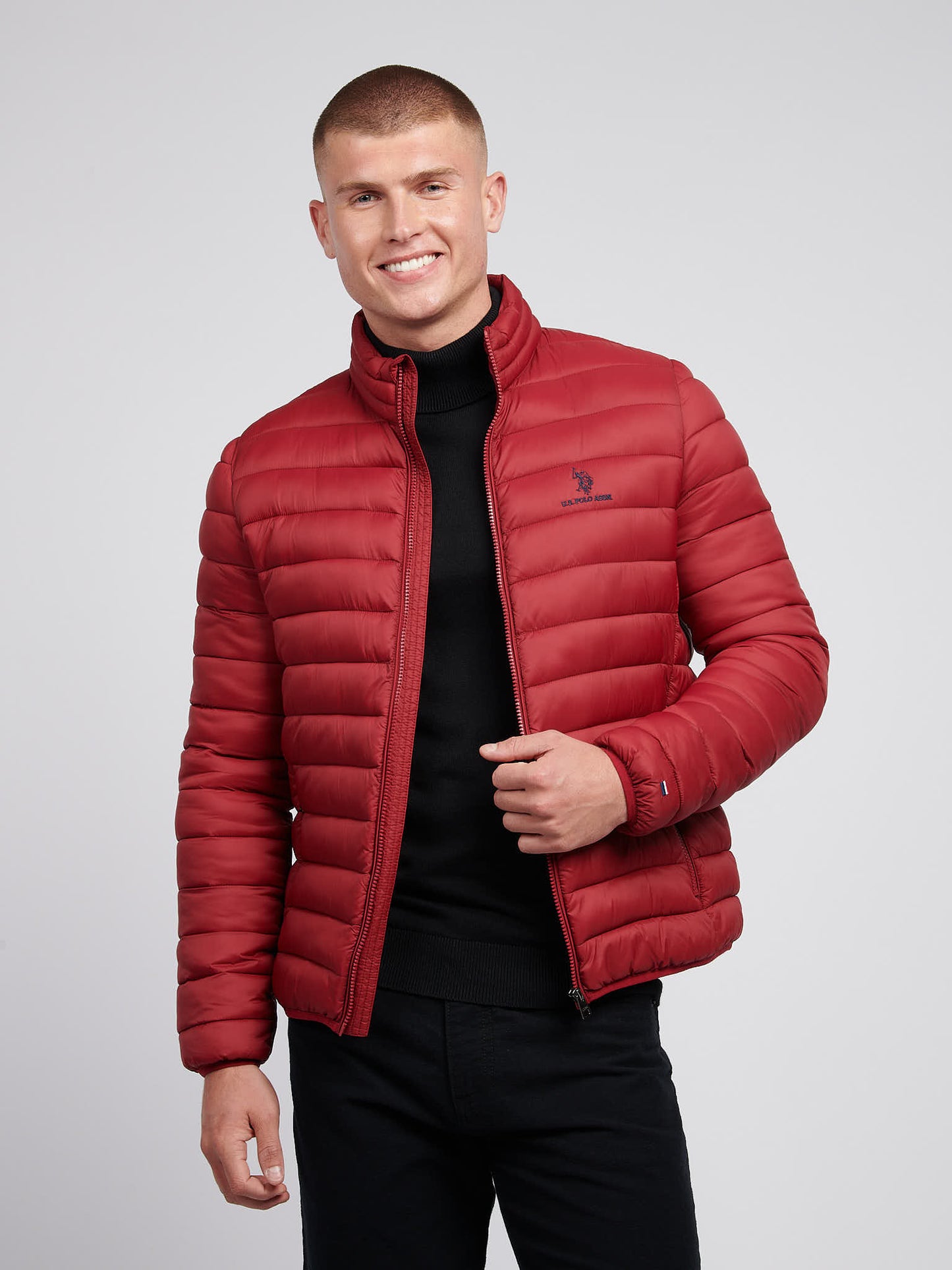 Mens Lightweight Bound Quilted Jacket Tibetan Red