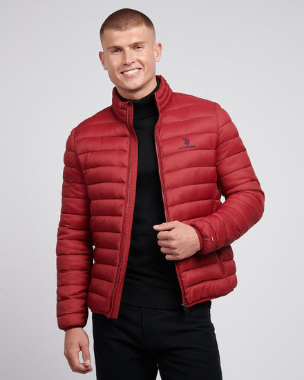 Mens Lightweight Bound Quilted Jacket Tibetan Red