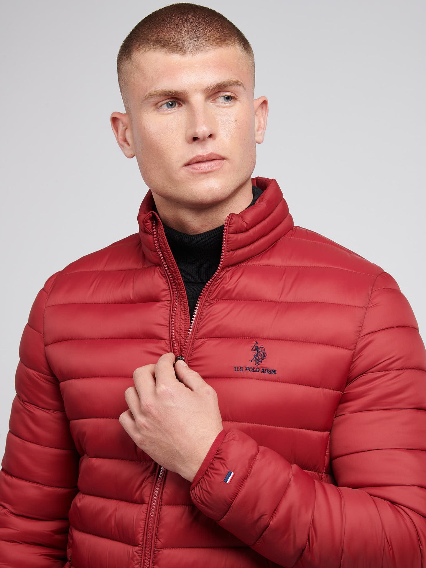 Mens Lightweight Bound Quilted Jacket Tibetan Red