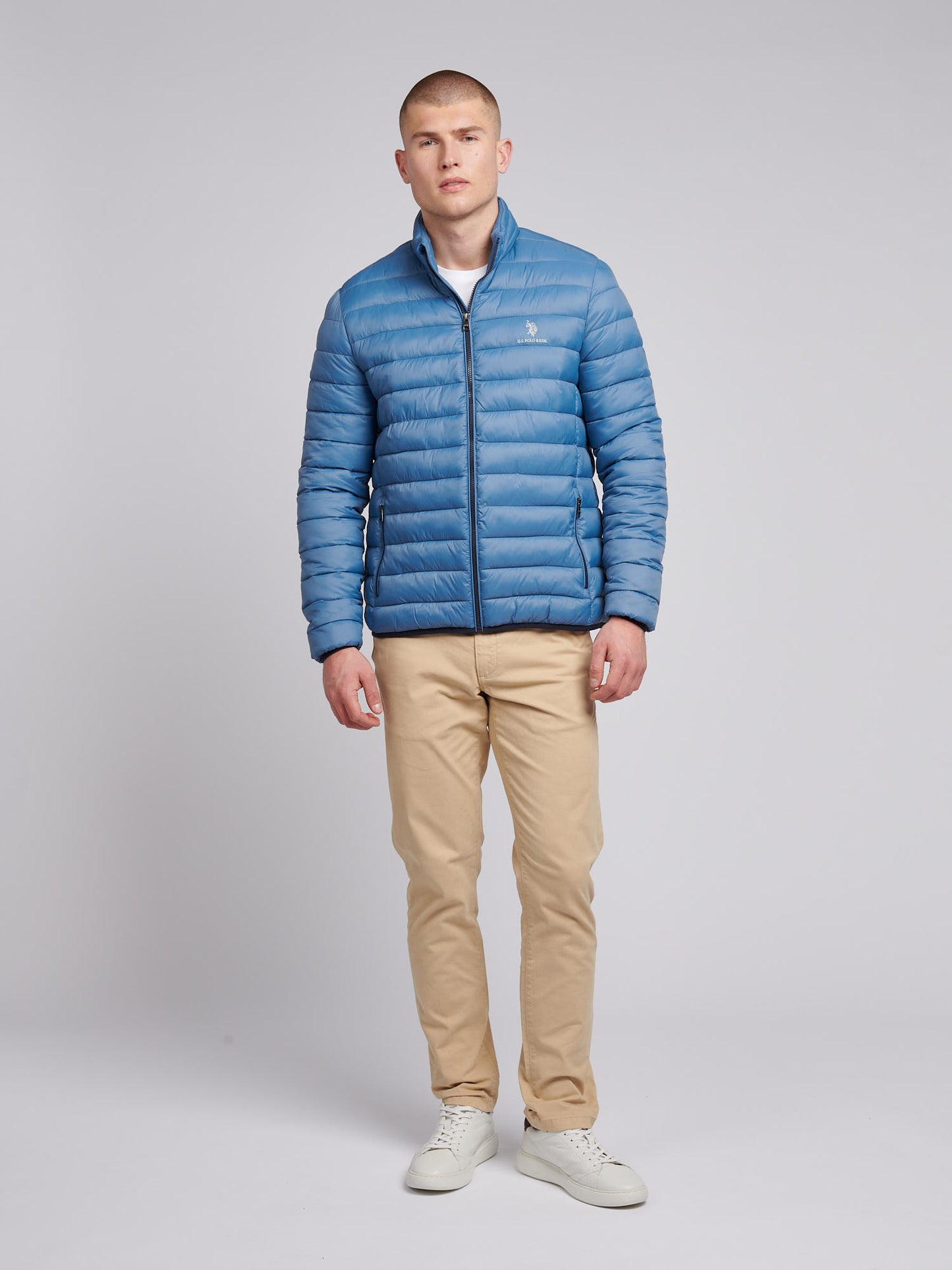 Mens Lightweight Bound Quilted Jacket in Blue Horizon