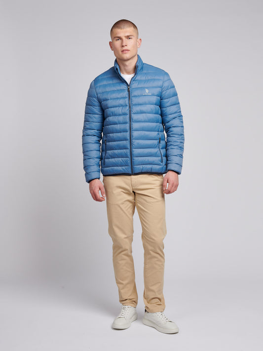 Mens Lightweight Bound Quilted Jacket in Blue Horizon