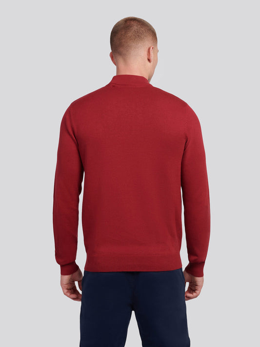 Mens Combed Cotton Turtle Neck in Tibetan Red