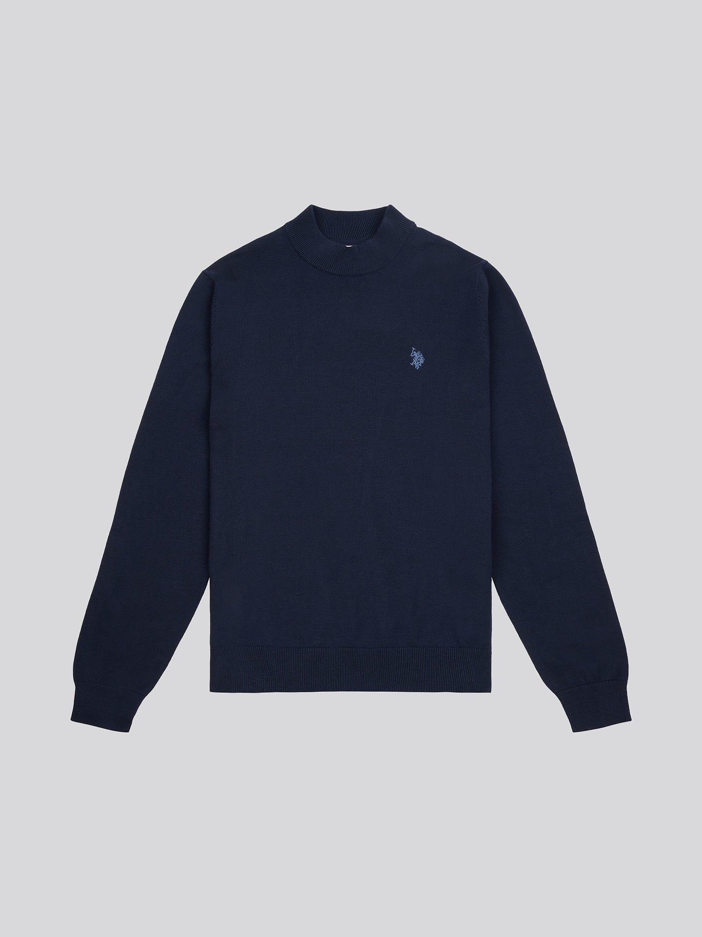 Mens Combed Cotton Turtle Neck in Dark Sapphire Navy / Moonlight Blue DHM