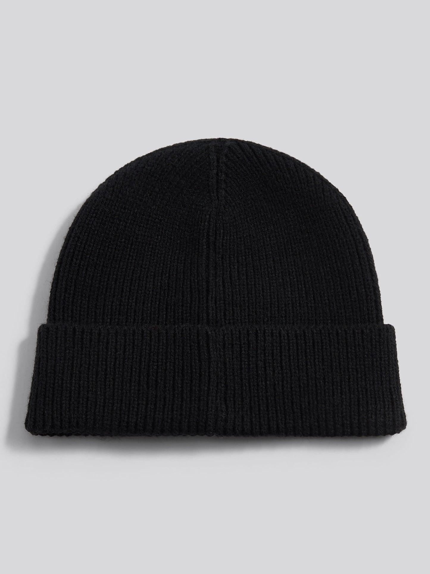 Mens Signature Double Horsemen Knit Beanie in Black