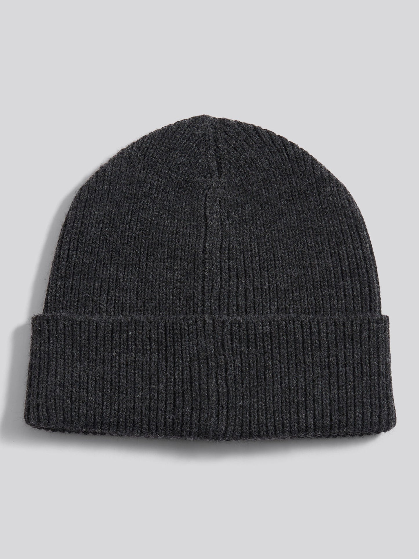 Mens Signature Double Horsemen Knit Beanie in Charcoal Marl