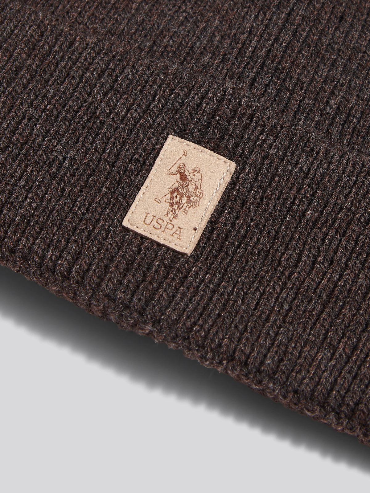 Mens Signature Double Horsemen Knit Beanie Bracken Marl