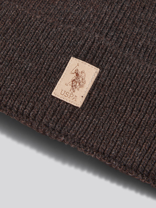 Mens Signature Double Horsemen Knit Beanie Bracken Marl