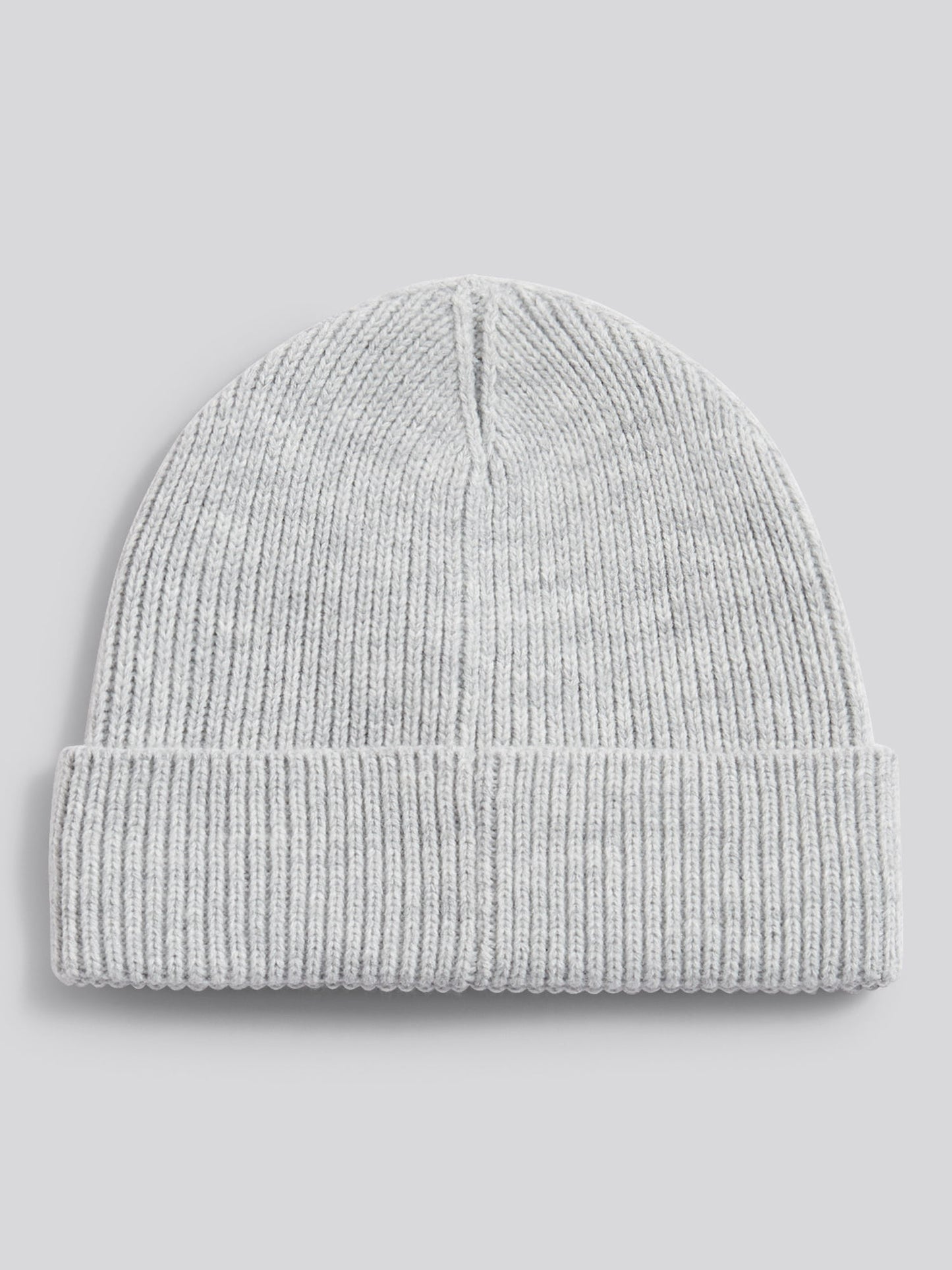 Mens Signature Double Horsemen Knit Beanie in Mid Grey Marl