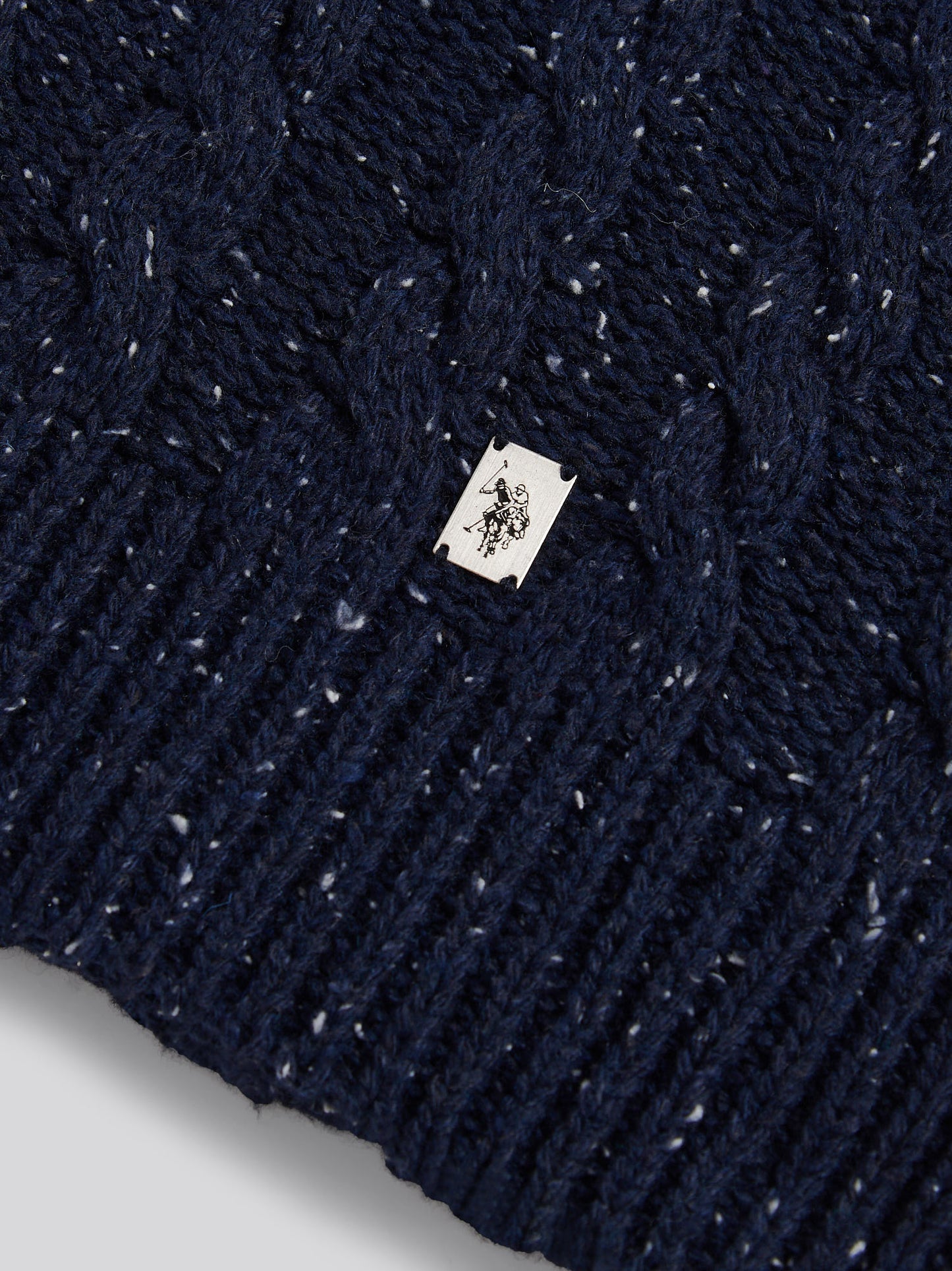 Mens Cable Knit Scarf in Dark Sapphire Navy